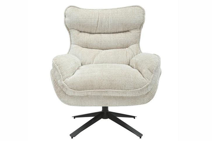 Fauteuil CLOUD 360° draaibaar, met structuurstof,, Huis en Inrichting, Fauteuils, Ophalen of Verzenden