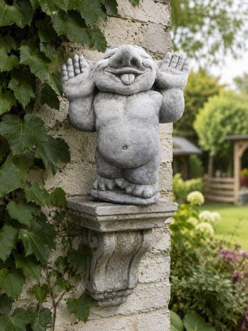 Beeld, garden statue of a troll mythical creature - 25 cm -