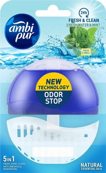 Toiletblok Ambi Pur Fresh Water & Mint navulbaar 55 ml, Verzenden