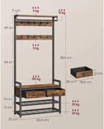 6-in-1 Kapstok met Schoenenbank –Met Laden, 10 Haken en Rack, Verzenden, Nieuw