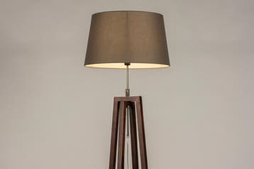 Rietveld Vloerlampen - Bruin, Grijs - Stof, Hout, Huis en Inrichting, Lampen | Vloerlampen, Verzenden, Nieuw
