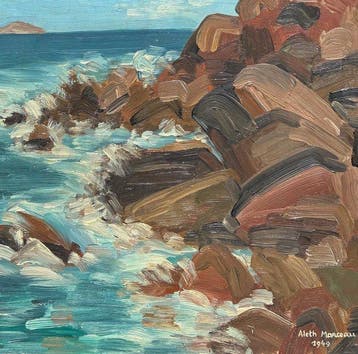 Aleth Marceau (1926-2023) - Bord de mer en Bretagne -