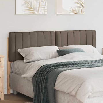 vidaXL Gestoffeerd hoofdbord Bruin en Taupe 160 cm Massief, Verzenden, Nieuw, Bruin, Hout