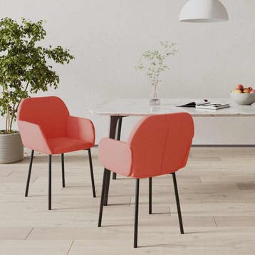 vidaXL Eetkamerstoelen 2 st fluweel roze, Huis en Inrichting, Stoelen, Verzenden, Nieuw