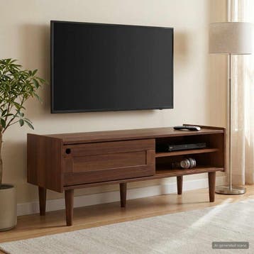 vidaXL Tv-meubel BILBAO 114 x 40 x 45 cm Donkerkaramel, 100 tot 150 cm, Verzenden, Nieuw, Minder dan 100 cm