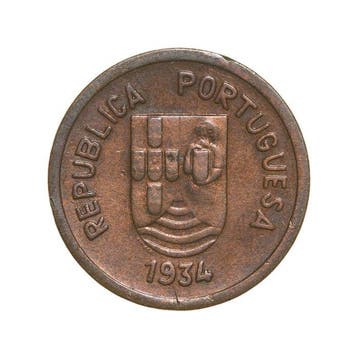 Portugees-India. República. 1 Tanga 1934 - Escassa (Zonder