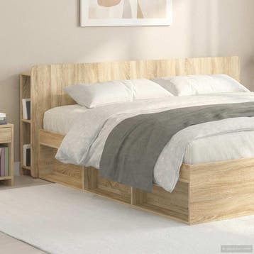 vidaXL Hoofdeinde kas met opslag Sonoma Eiken Bewerkt hout, Verzenden, Nieuw, Bruin, Hout
