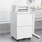 Metalen 2-Ladekast met Slot op Wielen – Kantooropslag, Huis en Inrichting, Kasten | Kledingkasten, Verzenden, Nieuw