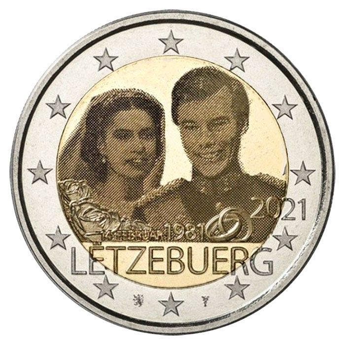 Luxemburg 2 Euro Huwelijk 2021 (foto-versie), Postzegels en Munten, Munten | Europa | Euromunten, Verzenden