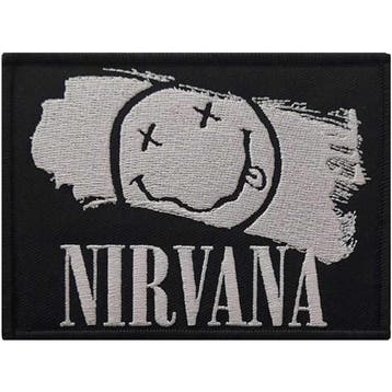 Nirvana - Smiley Paint - patch officiële merchandise, Verzamelen, Ophalen of Verzenden, Nieuw, Kleding