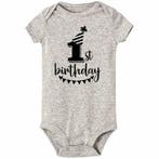 Cakesmash romper My First Birthday grijs met zwarte opdruk, Verzenden, Nieuw, Sweet-One, Jongetje