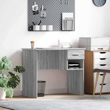 vidaXL Bureau Grijs Sonoma 90 x 49 x 75 cm Bewerkt hout, Verzenden, Nieuw