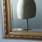Rechthoekige schouwspiegel met uitkragende kroon Hollands  c, Antiek en Kunst, Antiek | Spiegels, Ophalen of Verzenden