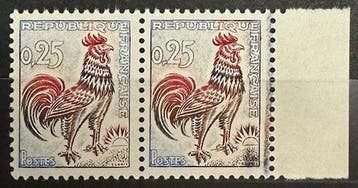 Frankrijk - 0,25 F-type Coq de Decaris, zeldzame variëteit, Gestempeld