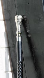 Wandelstok - metaal hout, Antiek en Kunst