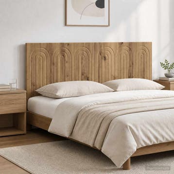 vidaXL Wandgemonteerd Hoofdeinde ALKMAAR Artisanaal eiken, Huis en Inrichting, Verzenden, Nieuw, Bruin, Hout