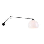 Wandlamp zwart met kap wit 30 cm verstelbaar - Blitz, Verzenden, Nieuw, Modern