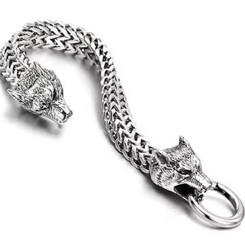 stoere armband met wolvenkop (nieuw), Ophalen of Verzenden, Nieuw