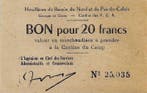 20 Francs France 62 Bruay 20 Francis (1945) Houilleres De..., Verzenden
