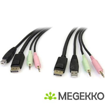 StarTech.com 1,80m 4-in-1 USB DisplayPort KVM-switch Kabel, Verzenden, Nieuw