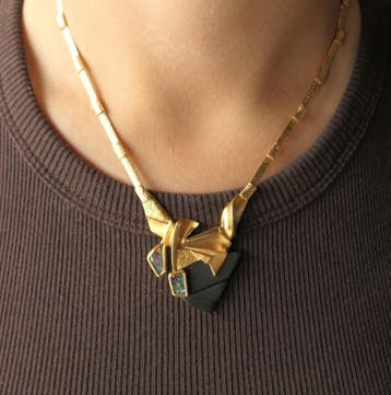 Gouden Limited Edition Lapponia collier met triplet opaal..., Gebruikt, Ophalen of Verzenden, Met edelsteen, Goud