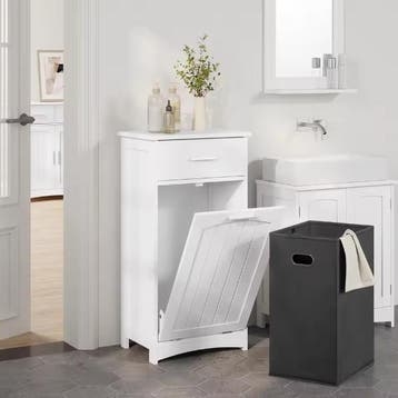 Badkamerkast met Uitklapbare Wasmand en Lade, Verzenden, Nieuw