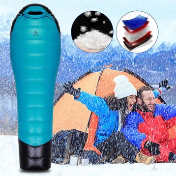 ultralichte ganzendons slaapzak waterdicht mummie camping, Caravans en Kamperen, Slaapzakken, Verzenden, Nieuw