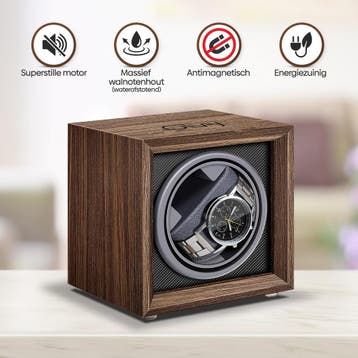 Watchwinder Hout - Horloge doos - Horloge winder - Bruin - O, Verzenden, Zo goed als nieuw