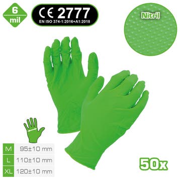 Competition Handschoenen Nitril Groen Maat XL - 50 stuks, Verzenden, Nieuw