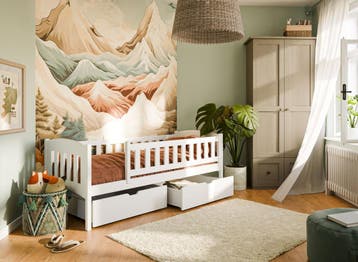 Kajuitbed met Lade Gino - 90 x 200 - Wit, Verzenden, Nieuw, 180 cm of meer, 85 tot 100 cm