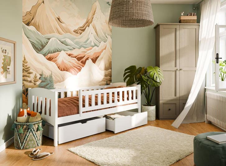 Kajuitbed met Lade Gino - 90 x 200 - Wit, Kinderen en Baby's, Kinderkamer | Bedden, 180 cm of meer, Nieuw, 85 tot 100 cm, Verzenden