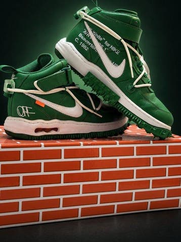 Nike X Off White - Air Force 1 Mid SP Leather “Pine Green” -, Nieuw