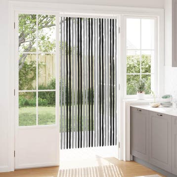 vidaXL Insecten Gordijn Chenille Grijs en zwart 90 x 200 cm, Verzenden, Nieuw, Grijs