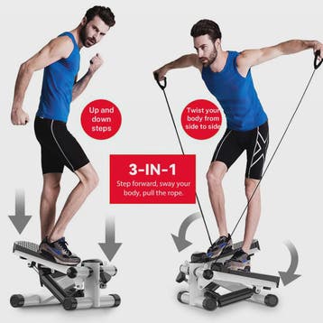 Mini Stepper met Weerstandsbanden - Compacte Full Body Worko, Boeken, Gezondheid, Dieet en Voeding, Verzenden, Nieuw