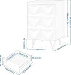 2dekans | Eugad Nachtkastje met 3 Lades – 40x40x62,5 cm –, Ophalen of Verzenden, Zo goed als nieuw