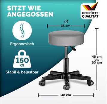 Rolkruk set van 2 kunstleer Grijs 360° draaibaar (Interieur, Verzenden, Nieuw in verpakking