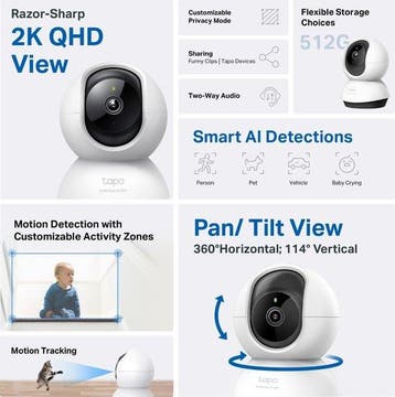Tapo C220 Beveiligingscamera binnen - 2K 4MP QHD - Pan Tilt, Verzenden, Nieuw