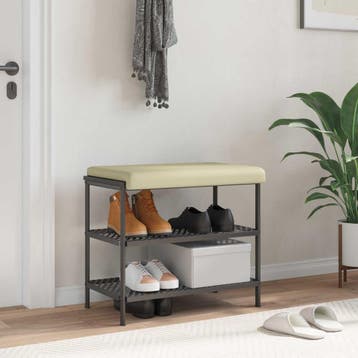 vidaXL Bankkussen Kunstleer Crèmekleurig Diepte 35 cm, Verzenden, Nieuw