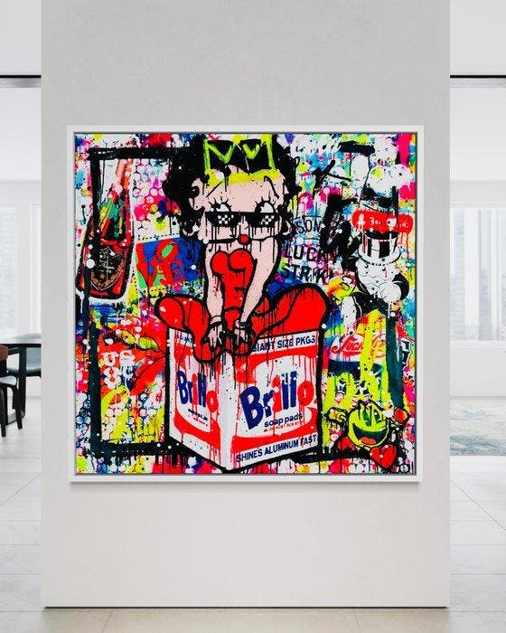 Mikko - Betty Boop On Brillo Box Surprise - XXL (NO, Antiek en Kunst, Kunst | Schilderijen | Modern
