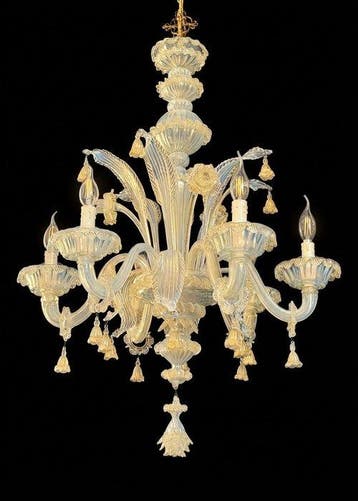 Vetreria Artistica - Kroonluchter - Muranoglas, 24 kt goud,, Antiek en Kunst
