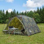 vidaXL Tunneltent Camouflage 4-persoons 185T Polyester met, Verzenden, Nieuw, Tot en met 2