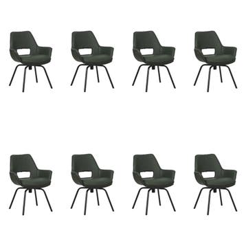 Set van 8 Leren draaibare eetkamerstoelen Zippy - Toledo, Huis en Inrichting, Stoelen, Ophalen of Verzenden, Nieuw, Leer