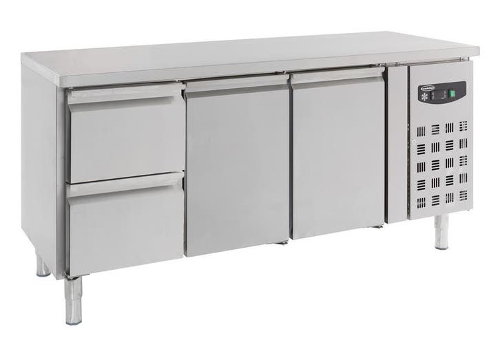 Combisteel Koelwerkbank 417L Met 2 Deuren + 2 Laden (1/1 GN), Witgoed en Apparatuur, Koelkasten en IJskasten, Ophalen of Verzenden