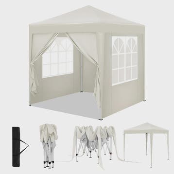 Vouwbaar Tuinprieel 2x2m met 4 Zijwanden - Waterdicht, UV-be, Verzenden, Nieuw