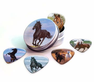 Blikje of display + plectrums met afbeelding van een Paard, Ophalen of Verzenden, Nieuw