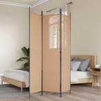 vidaXL 3-Panel Room Divider Beige 150 x 200 cm Stof, Huis en Inrichting, Woonaccessoires | Kamerschermen, Verzenden, Nieuw