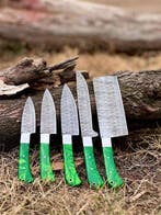 Keukenmes - Kitchen knife set - Staal, Hout, Leder - Azië -, Antiek en Kunst