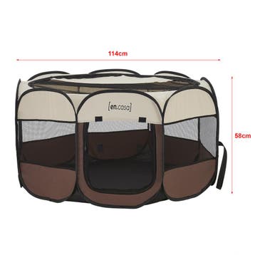 [en.casa] Pop-up bench Telford 58x114x114 cm voor dieren bru, Verzenden, Nieuw