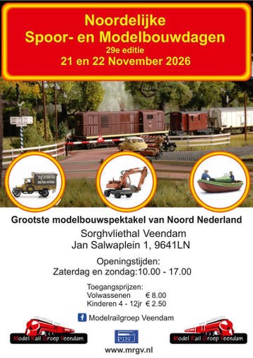 21 en 22 november: Noordelijke Modelspoordagen Veendam!, Nieuw