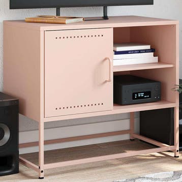 vidaXL Tv-meubel 68x39x60,5 cm staal roze, Minder dan 50 cm, Verzenden, Nieuw, Metaal